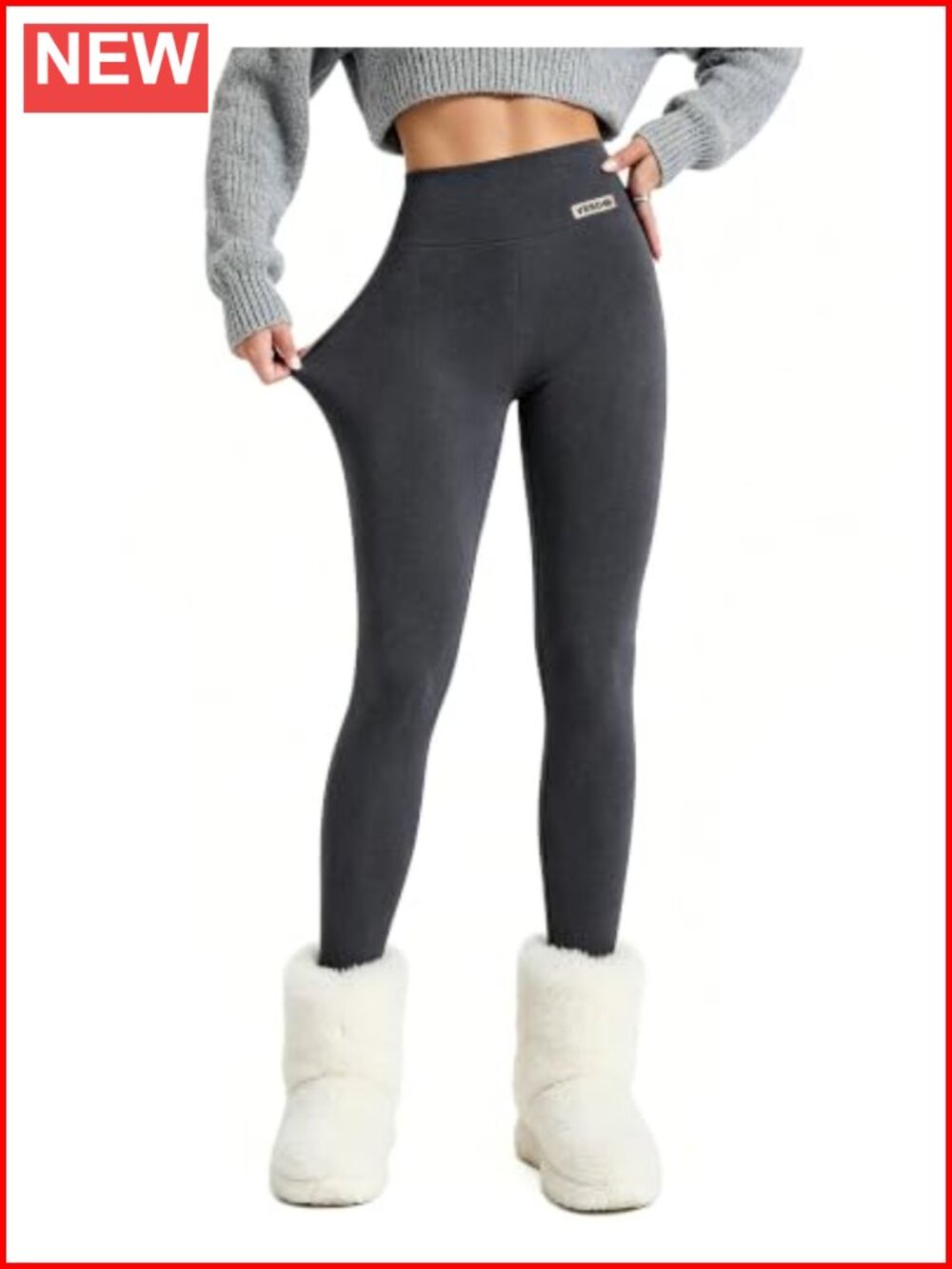 Womens Fleece Lined Thermal Leggings High Waist Black Pants